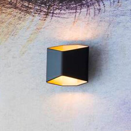 Up&down Wandlampe CARISO modern & futuristisch anmutend in schwarz/gold von SLV inkl.warme LED 151710